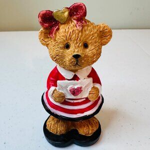 Valentines Day Bear with Love Letter Figurine Valentine Decoration Tiered Tray
